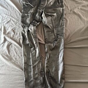 Forever 21 Black Faux Leather Slim Zip-Ankle Pants - Great Condition